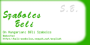 szabolcs beli business card